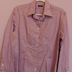 purple stripped button up